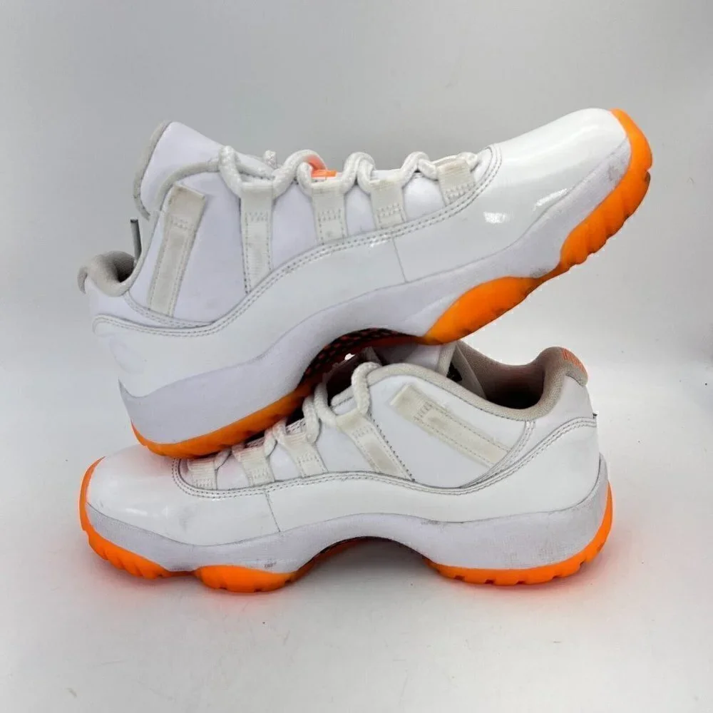 Nike Air Jordan 11 Retro Low White Bright Citrus Women Shoes AH7860-139 Size 6.5